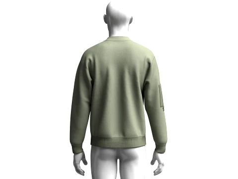 Men Dual Flap Pocket Bomber Jacket 3D Model
