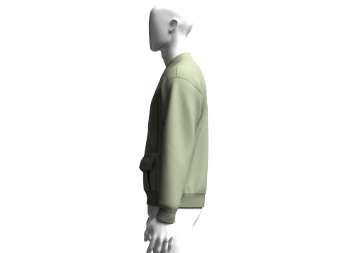 Men Dual Flap Pocket Bomber Jacket 3D Model