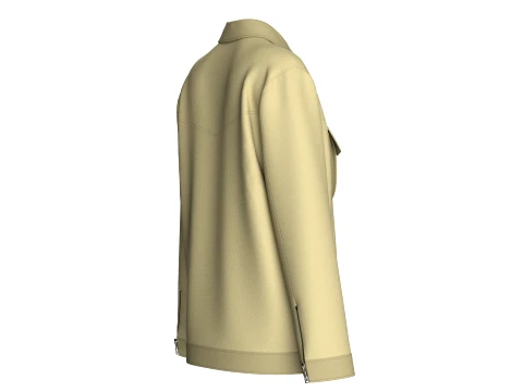 Girls Button-Up Jacket With Cargo Pockets 3D Model