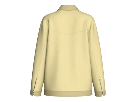 Girls Button-Up Jacket With Cargo Pockets 3D Model