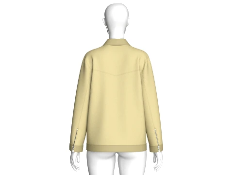 Girls Button-Up Jacket With Cargo Pockets 3D Model
