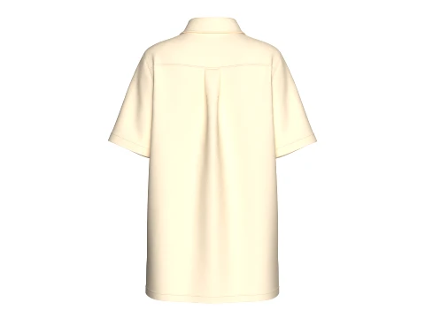 Girls Side Button Placket Long Polo Shirt 3D Model