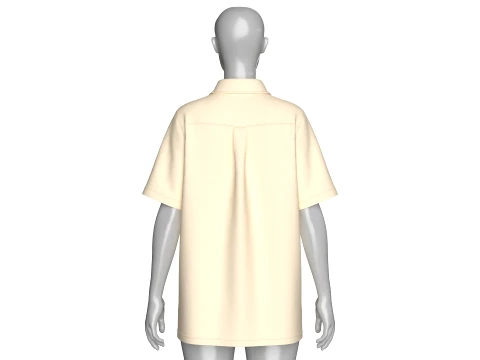 Girls Side Button Placket Long Polo Shirt 3D Model