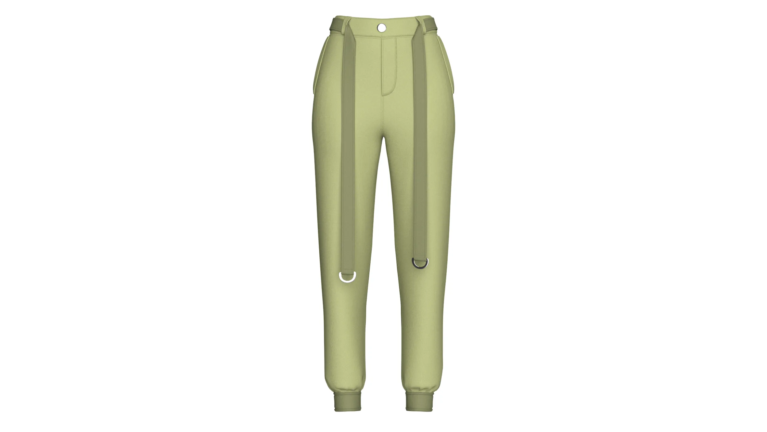 Girls D-Ring Strap Techwear Joggers 3D Model .c4d .max .obj .3ds .fbx .stl .blend 