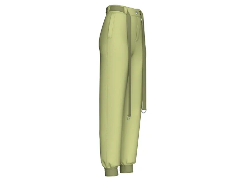 Girls D-Ring Strap Techwear Joggers 3D Model
