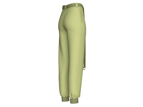 Girls D-Ring Strap Techwear Joggers 3D Model