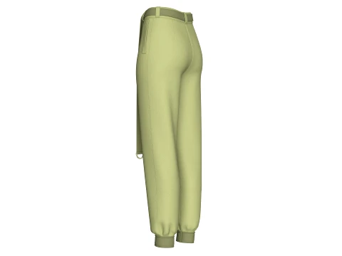 Girls D-Ring Strap Techwear Joggers 3D Model