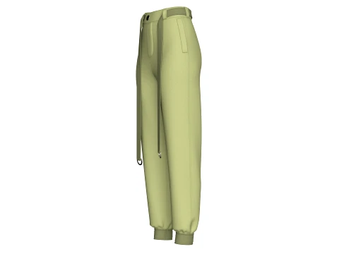 Girls D-Ring Strap Techwear Joggers 3D Model