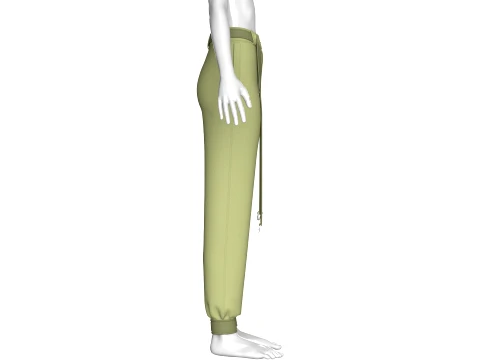 Girls D-Ring Strap Techwear Joggers 3D Model