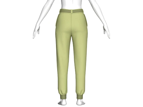 Girls D-Ring Strap Techwear Joggers 3D Model