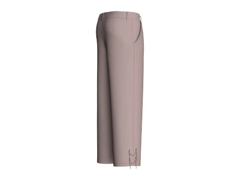 Men Taupe Pleated Lace Up Pant 3D Model