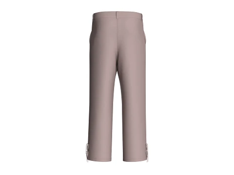 Men Taupe Pleated Lace Up Pant 3D Model