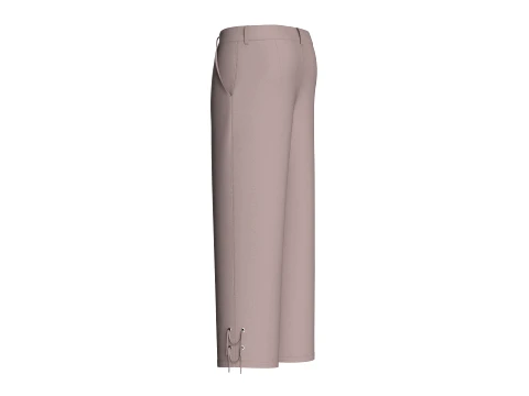 Men Taupe Pleated Lace Up Pant 3D Model