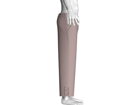 Men Taupe Pleated Lace Up Pant 3D Model