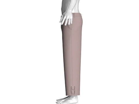Men Taupe Pleated Lace Up Pant 3D Model