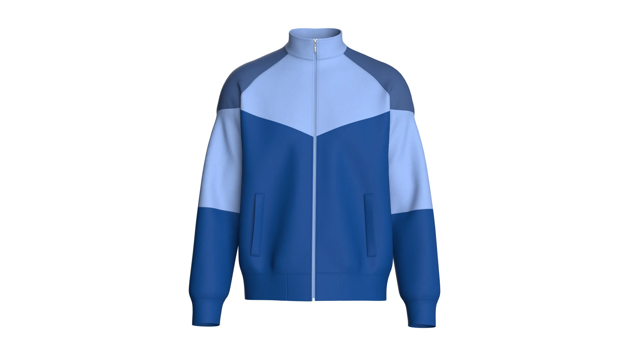 Men Color-Blocked Chevron Track Jacket 3D Model .c4d .max .obj .3ds .fbx .stl .blend 