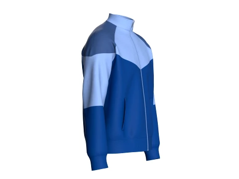 Men Color-Blocked Chevron Track Jacket 3D Model