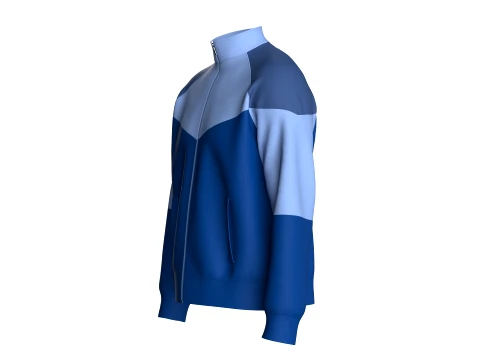Men Color-Blocked Chevron Track Jacket 3D Model