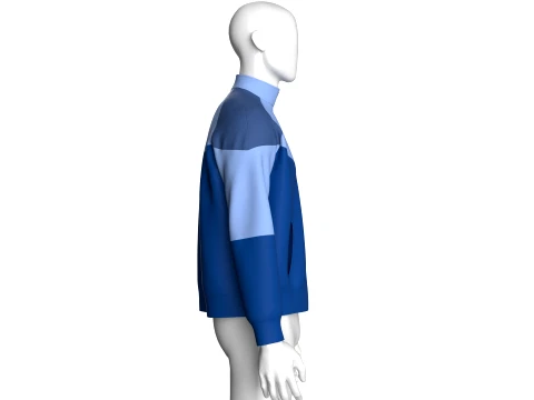 Men Color-Blocked Chevron Track Jacket 3D Model