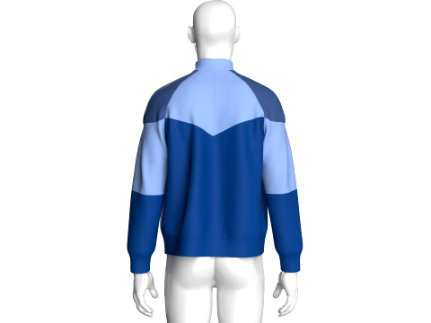 Men Color-Blocked Chevron Track Jacket 3D Model
