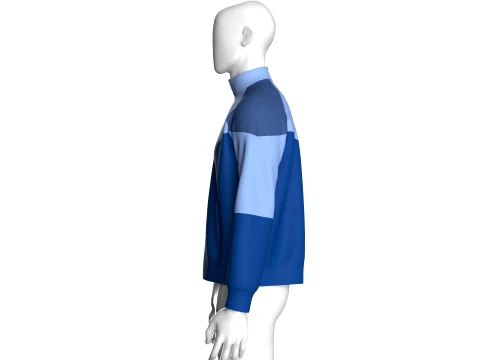 Men Color-Blocked Chevron Track Jacket 3D Model