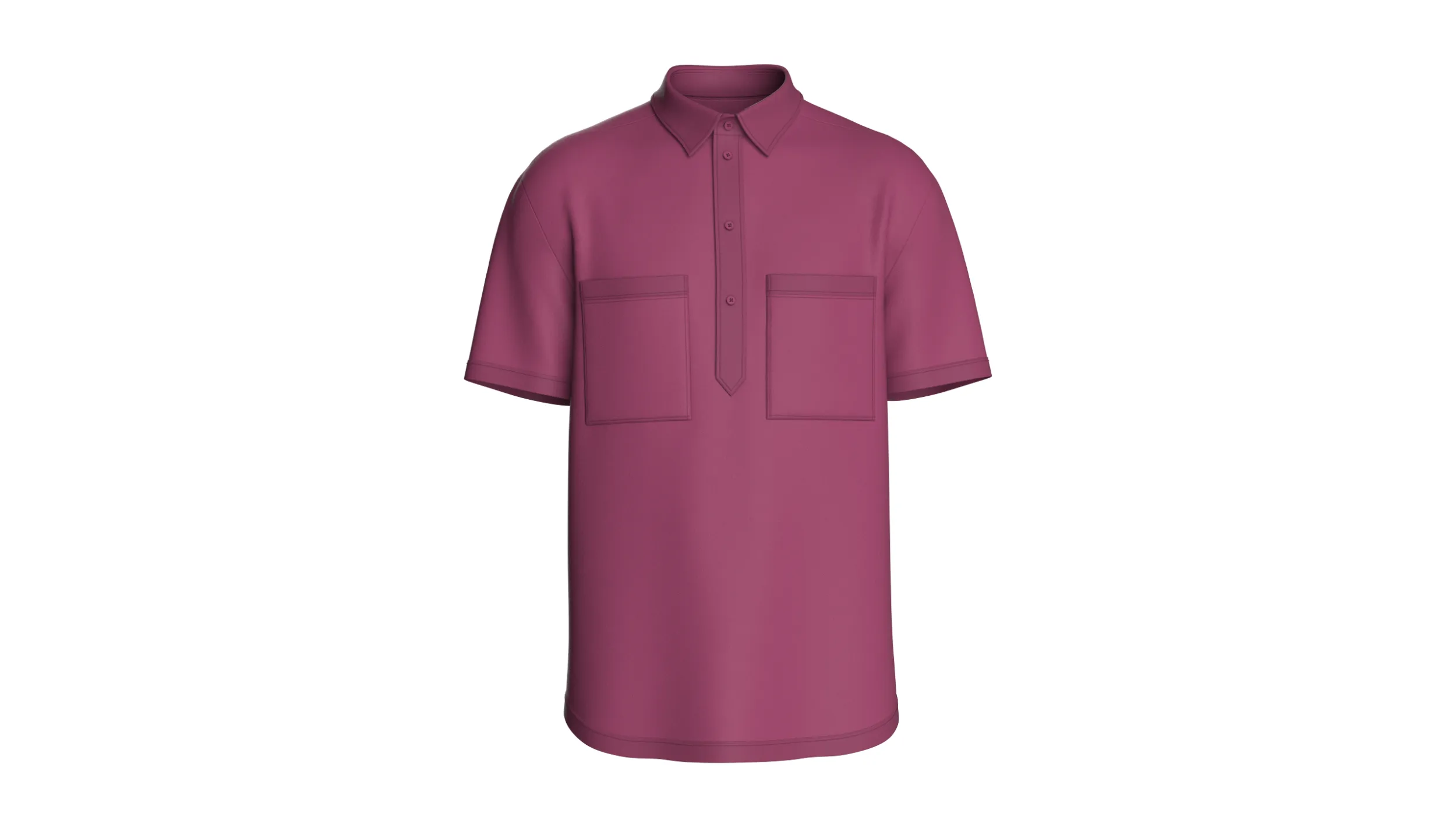 Men Short Sleeve Dual Pocket Polo Shirt 3D Model .c4d .max .obj .3ds .fbx .stl .blend 