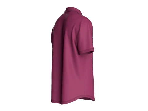 Men Short Sleeve Dual Pocket Polo Shirt 3D Model