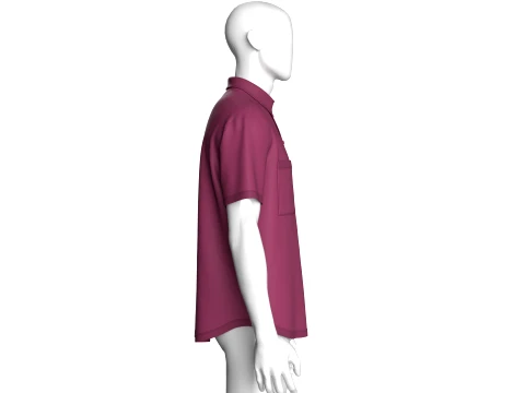 Men Short Sleeve Dual Pocket Polo Shirt 3D Model