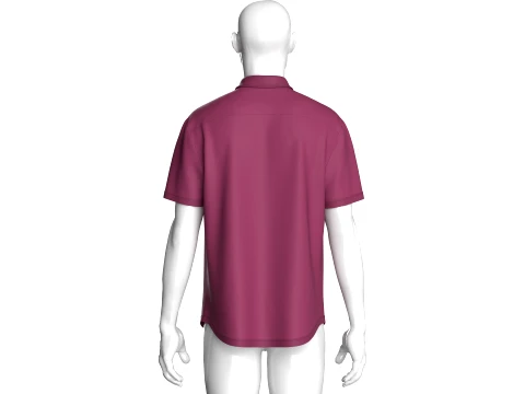 Men Short Sleeve Dual Pocket Polo Shirt 3D Model