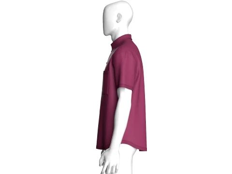 Men Short Sleeve Dual Pocket Polo Shirt 3D Model