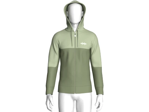 Men Two-Tone Graphic Print Zip Up Hoodie 3D Model
