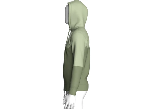 Men Two-Tone Graphic Print Zip Up Hoodie 3D Model