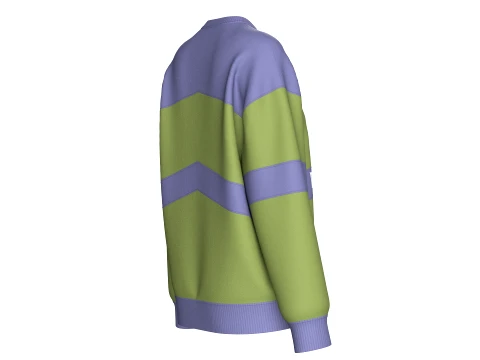 Girls Color-Block Letter Printed Sweatshirt 3D Model