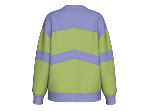 Girls Color-Block Letter Printed Sweatshirt 3D Model