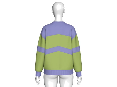 Girls Color-Block Letter Printed Sweatshirt 3D Model