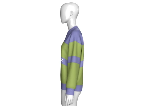 Girls Color-Block Letter Printed Sweatshirt 3D Model