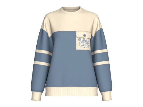 Girls Drop Shoulder Oversized Sweatshirt 3D Model