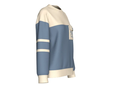 Girls Drop Shoulder Oversized Sweatshirt 3D Model