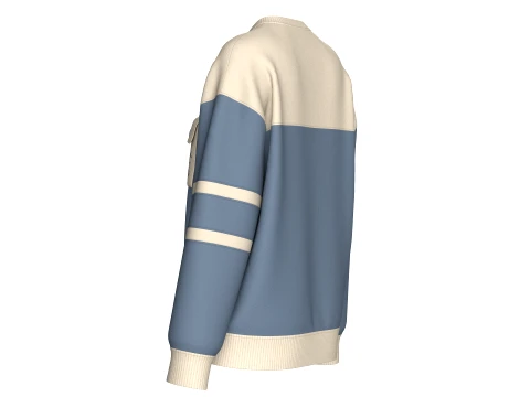 Girls Drop Shoulder Oversized Sweatshirt 3D Model