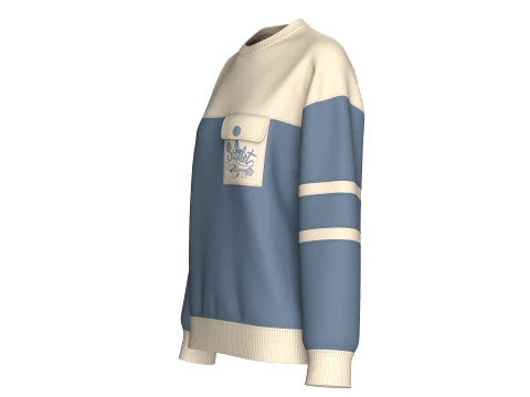 Girls Drop Shoulder Oversized Sweatshirt 3D Model