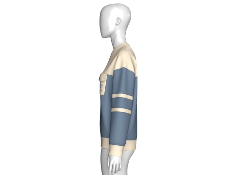 Girls Drop Shoulder Oversized Sweatshirt 3D Model