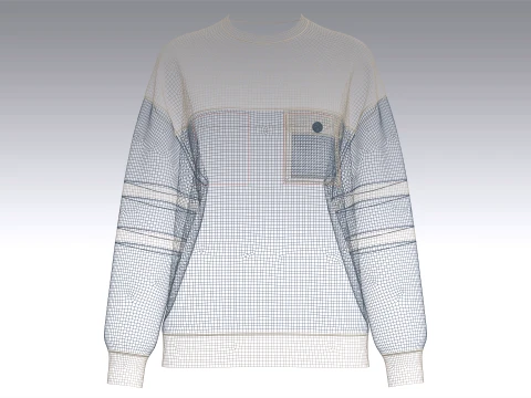 Girls Drop Shoulder Oversized Sweatshirt 3D Model