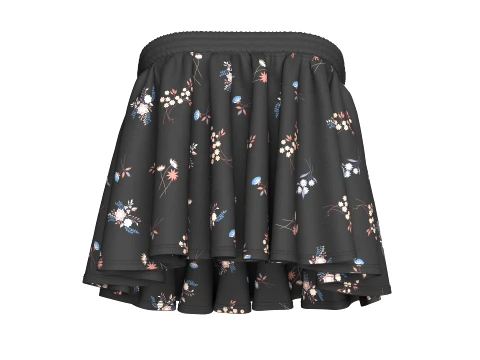 Girls Floral Strapless Ruffled Tube Top 3D Model