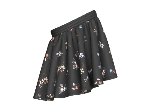 Girls Floral Strapless Ruffled Tube Top 3D Model