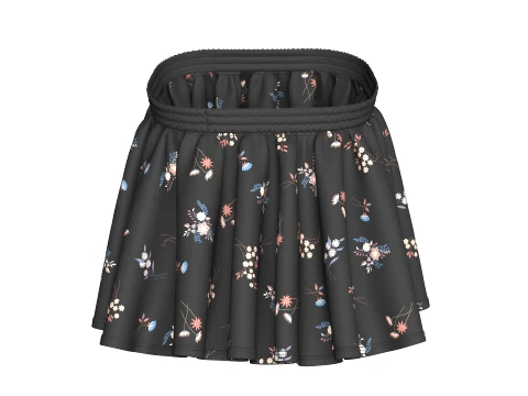Girls Floral Strapless Ruffled Tube Top 3D Model