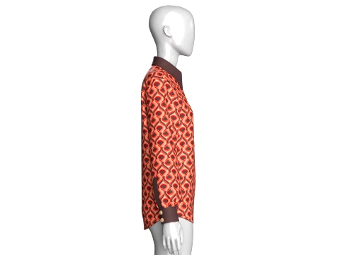 Girls Geometric Printed Button-Up Shirt 3D Model