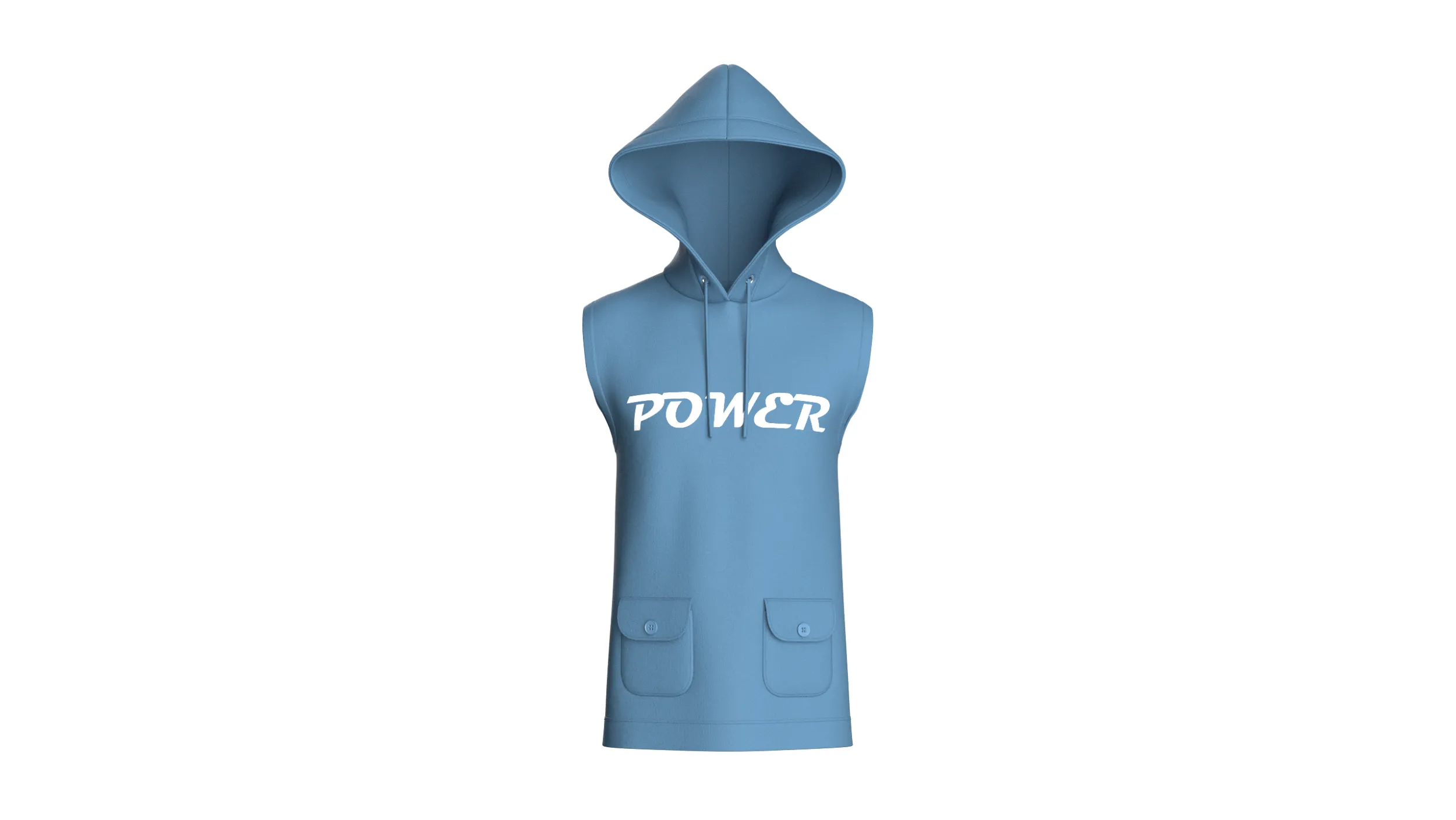 Men Printed Sleeveless Hoodie 3D Model .c4d .max .obj .3ds .fbx .stl .blend