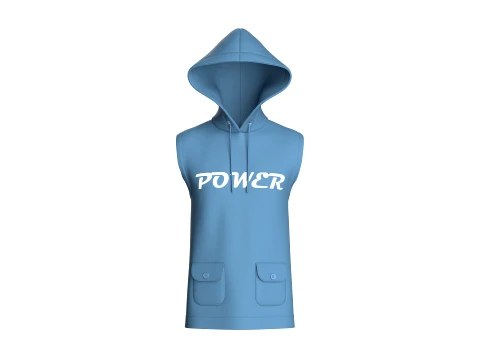 Men Printed Sleeveless Hoodie 3D Model