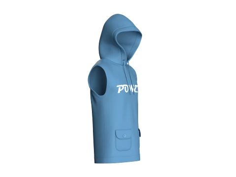 Men Printed Sleeveless Hoodie 3D Model