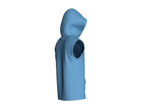 Men Printed Sleeveless Hoodie 3D Model